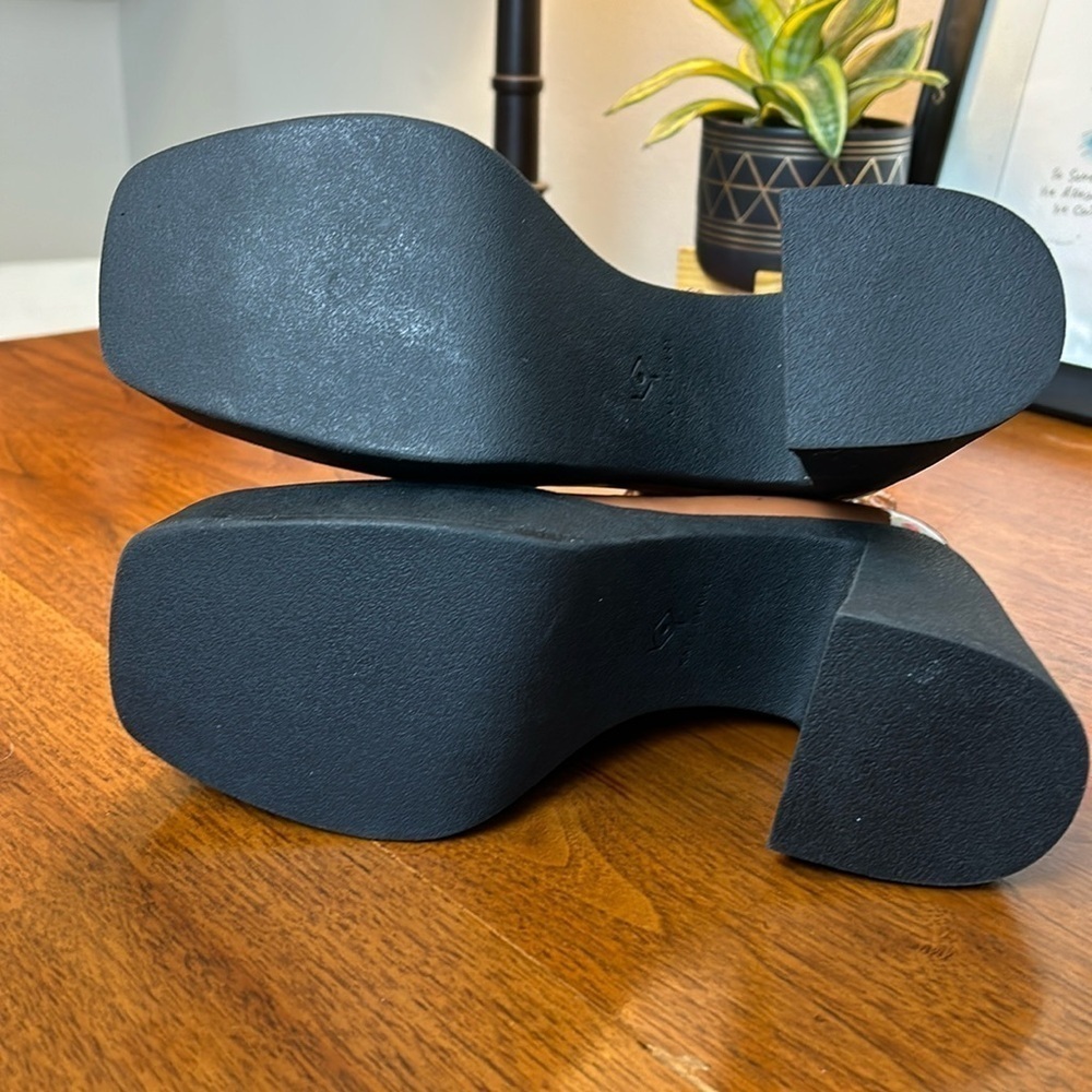 KATY PERRY Heightten Stretch Bootie Patent Platform Zip Chunky Butterscotch 9M - Picture 8 of 13